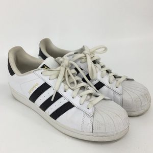 Adidas Superstar 9.5 Leather White Black Shoes